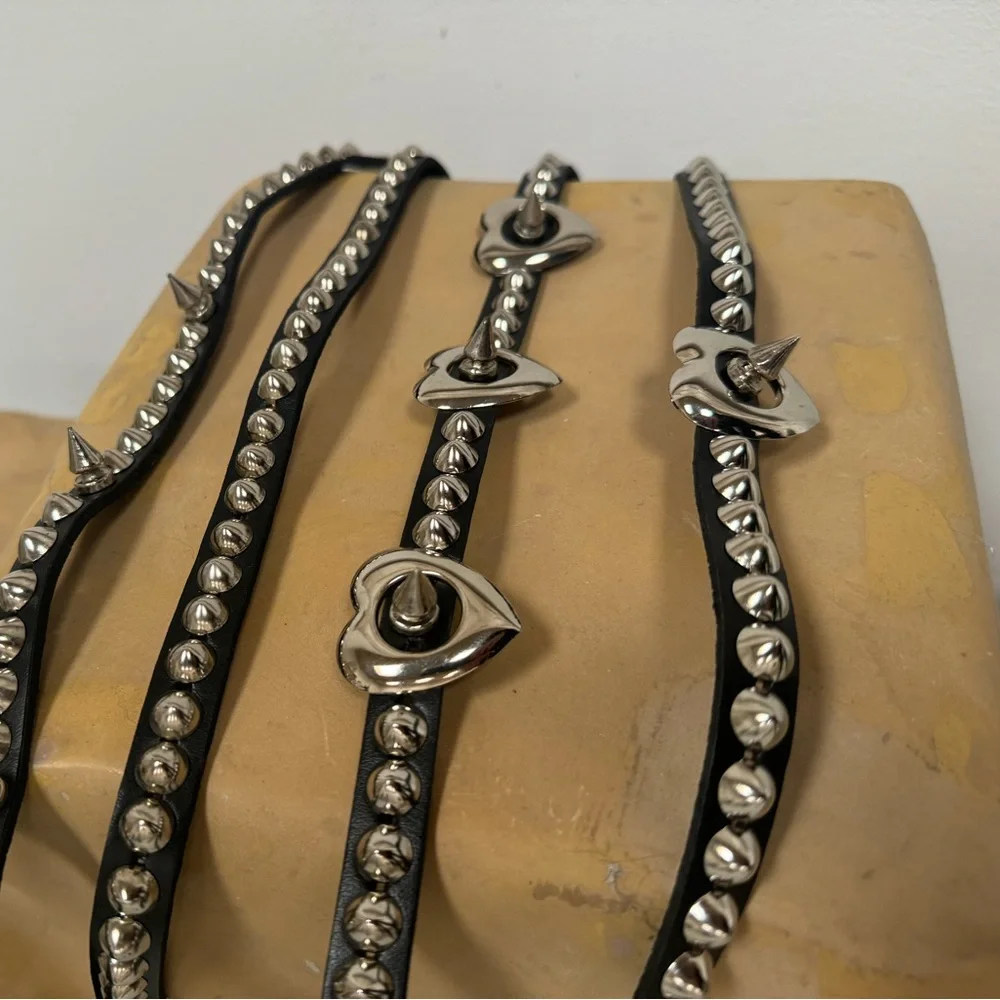 Lot of punk chokers collar and bracelets - 4 necklaces, 3 bracelets - Picture 4 of 15